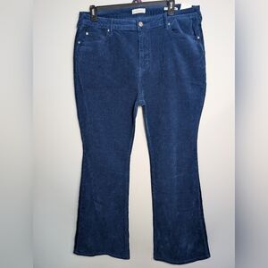Cleo + Wolf Corduroy Pants High Rise Blue Boot Cut Wide Flare Leg 70s Sz 18